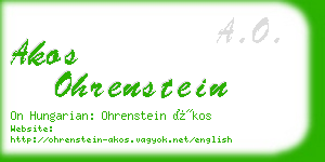 akos ohrenstein business card